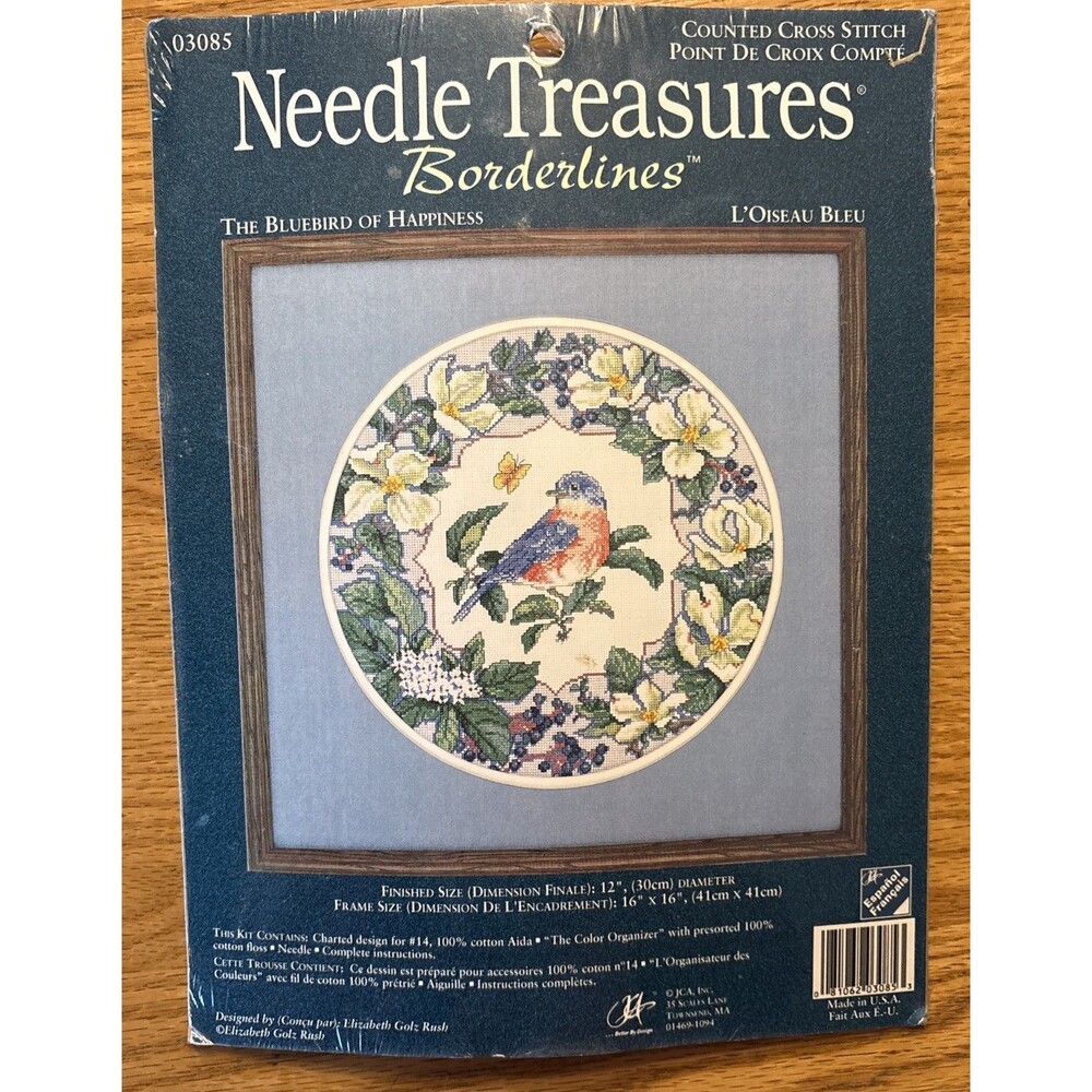 Needle Treasures Borderlines Bluebird of Happiness Cross Stitch Kit 02085 New